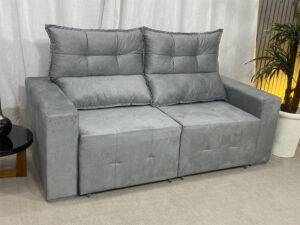 Sofá Retrátil Reclinável 1,80 m Cinza 605 Lia