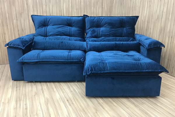 Sofá Retrátil 1.80 m - Modelo Maricá - Azul 325