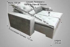 Sofá Retrátil 2.10 m - Modelo Esplendor - Bege 501