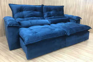Sofá Retrátil 2.10 m - Modelo Maricá - Azul 325