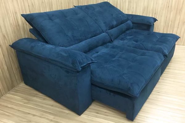 Sofá Retrátil 2.50 m - Modelo Campinas - Azul 325