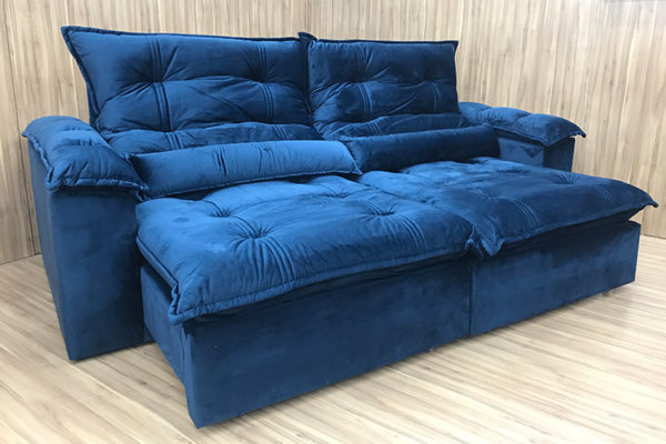 Sofá Retrátil 2.90 m - Modelo Maricá - Azul 325