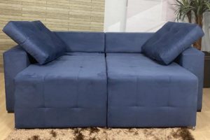 Sofá Retrátil Azul 1.80 m de Largura - Modelo Malibu