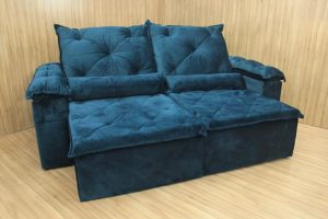 Sofá Retrátil Azul 2.30 m de Largura - Modelo Bettoni